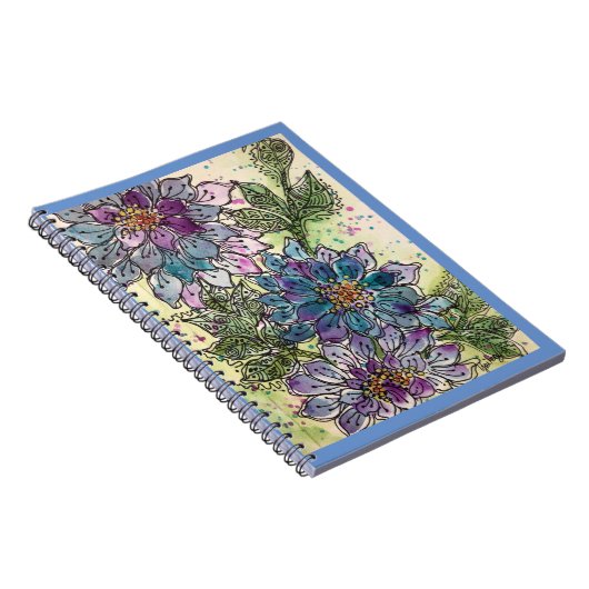 Carnet Journal/Bloc-notes - Fleurs de chrysanthème pourpr (Côté Droit)