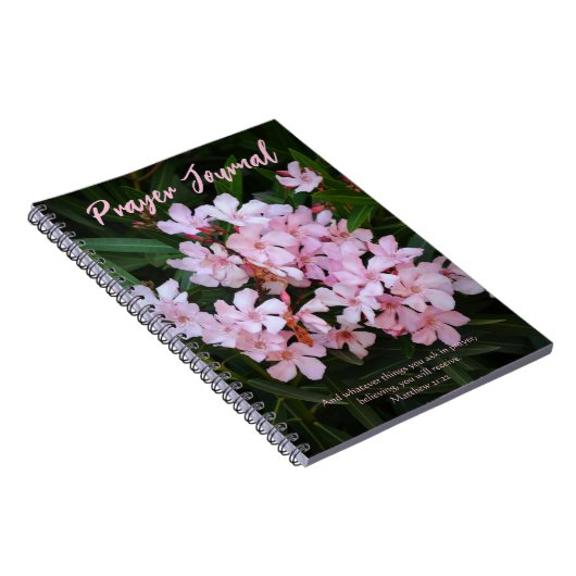 Carnet Journal de prière de fleurs roses (Côté Droit)