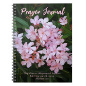 Carnet Journal de prière de fleurs roses (Devant)