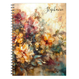 Carnet Journal Floral Aquarelle Personnalisé