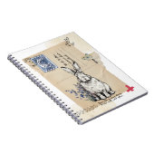 Carnet Journal Lapin Carte Postale Ancienne (Côté Droit)