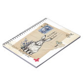 Carnet Journal Lapin Carte Postale Ancienne (Côté gauche)