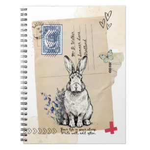 Carnet Journal Lapin Carte Postale Ancienne