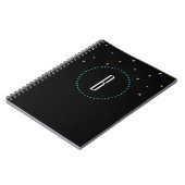 Carnet Journal Moderne Triangles Noir Or Sarcelle (Côté gauche)