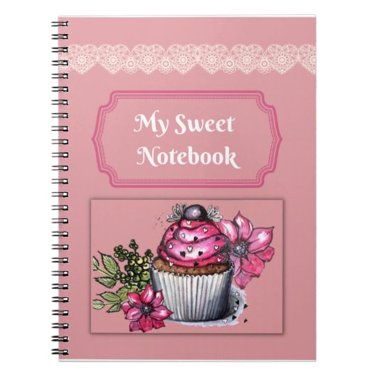 Carnet/Journal Mon Carnet sucré Cupcake rose (Devant)