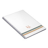 Carnet Journal Monogramme Rayures Rétro Chic (Côté Droit)