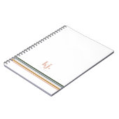 Carnet Journal Monogramme Rayures Rétro Chic (Côté gauche)