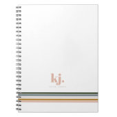 Carnet Journal Monogramme Rayures Rétro Chic (Devant)