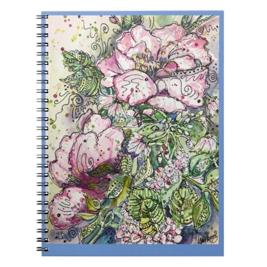 Carnet Journal/Notebook- "Peonies & Dogwood" (Devant)