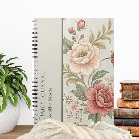 Carnet Journal/Planner personnalisé floral