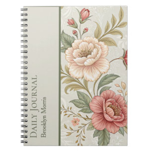 Carnet Journal/Planner personnalisé floral 