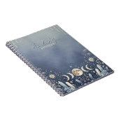 Carnet Journalier Phase Lunaire Céleste Bleu Pouss (Côté Droit)