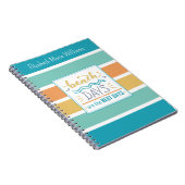 Carnet Jours de Plage Rayures Tropicales Monogrammées (Côté Droit)