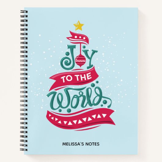 Carnet Joy to the World Christmas Citation Typographie (Devant)