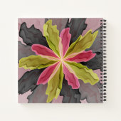 Carnet Joy, Vert rose Anthracite Imaginaire Fleur Fractal (Dos)