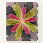 Carnet Joy, Vert rose Anthracite Imaginaire Fleur Fractal (Dos)