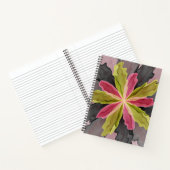 Carnet Joy, Vert rose Anthracite Imaginaire Fleur Fractal (Intérieur)