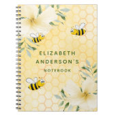 Carnet Joyeuse bourde abeilles jaune nid d'abeille été pe (Devant)