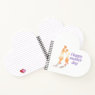 Carnet Joyeuse fête des mères Typographie florale