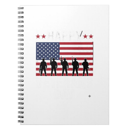Carnet Joyeuse fête des vétérans Drapeau Silhouette Vecto (Devant)