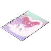 Carnet Joyeuse Saint-Valentin avec chat blanc duveteux (Côté gauche)