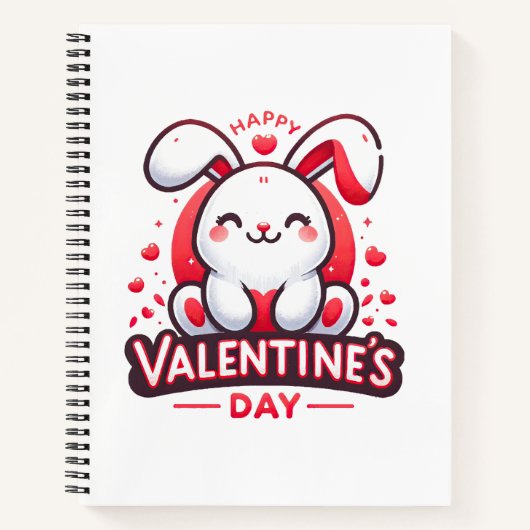 Carnet Joyeuse Saint-Valentin Lapin Mignon (Devant)