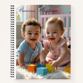 Carnet Joyeuses bébés jouant sur un tapis de fourrure dou