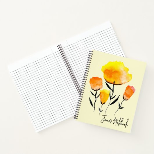 Carnet Joyeuses fleurs orange et jaune (Intérieur)