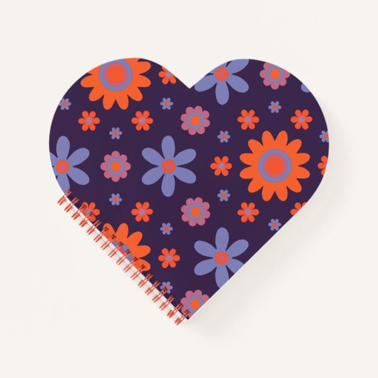 Carnet Joyeuses Fleurs Rétro mignonnes les années 70 Hipp (Devant)