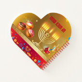 Carnet Joyeuses Lumières de Hanoucca Fête Juive Or Hébreu (Dos)