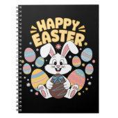 Carnet Joyeuses Pâques 2025 Œufs Lapin Mignon (Devant)