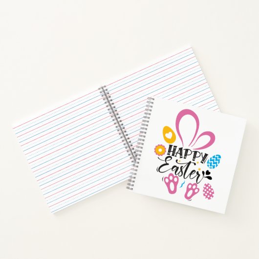 Carnet Joyeuses Pâques Lapin Mignon Avec Œufs de Pâques (Intérieur)