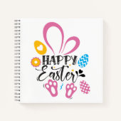 Carnet Joyeuses Pâques Lapin Mignon Avec Œufs de Pâques (Devant)