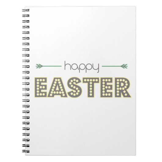 Carnet joyeuses pâques printemps jaune mint vert simple (Devant)