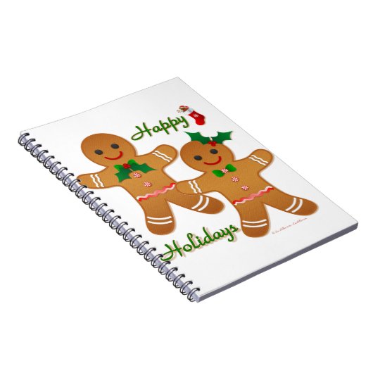Carnet Joyeuses vacances Gingerbread Homme garçon fille (Côté Droit)