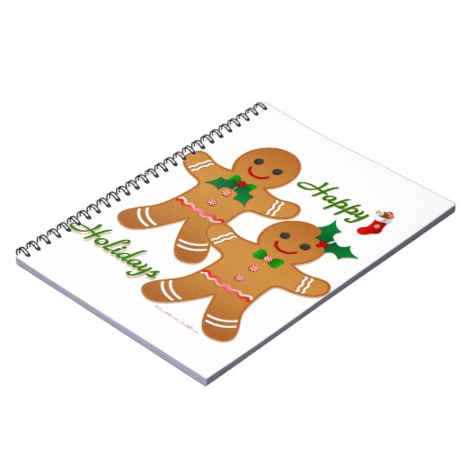 Carnet Joyeuses vacances Gingerbread Homme garçon fille (Côté gauche)