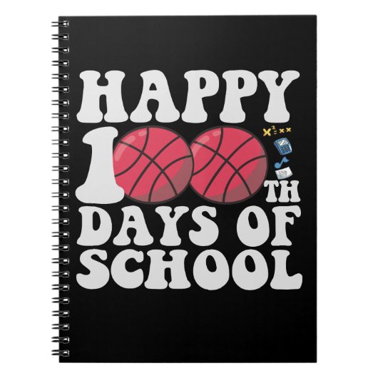 Carnet Joyeux 100E Jours De Basketball Scolaire Amateurs (Devant)