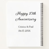 Carnet Joyeux 10e anniversaire simple nom de mariage mini (Dos)
