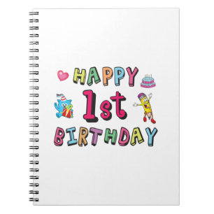 Carnet Joyeux 1er anniversaire pour enfants de 1 an B jou