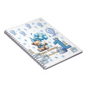 Carnet Joyeux 1er anniversaire Teddy Bear Blue Notebook (Côté Droit)