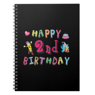 Carnet Joyeux 2ème anniversaire. 2 ans d'anniversaire.