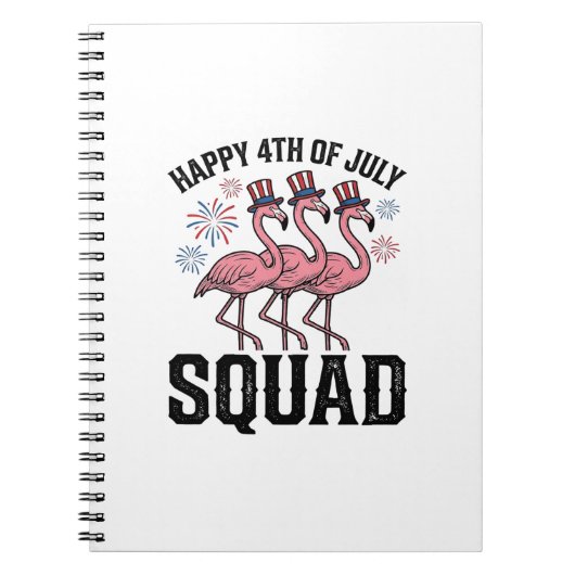 Carnet Joyeux 4 juillet Flamingo Squad Vector Design_1 (Devant)
