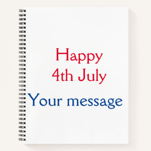 Carnet Joyeux 4 juillet jour de l'indépendance ajoutez no