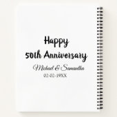 Carnet Joyeux 50e anniversaire ajouter nom du couple date (Dos)