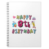 Carnet Joyeux 8ème anniversaire. 8 ans jour d'anniversair (Devant)