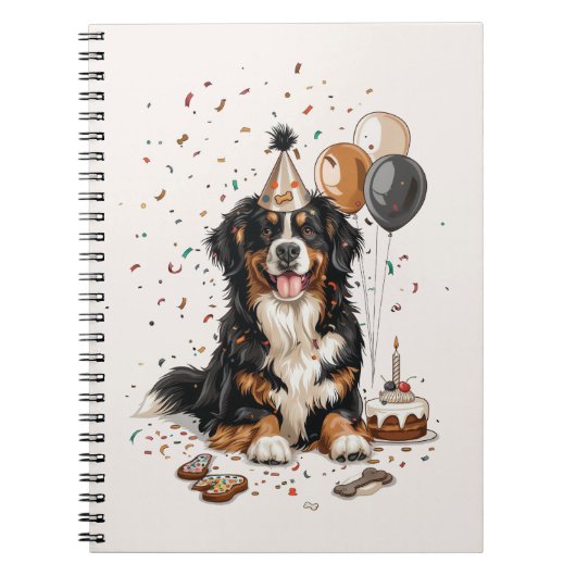 Carnet Joyeux anniversaire Bernese Mountain Dog (Devant)