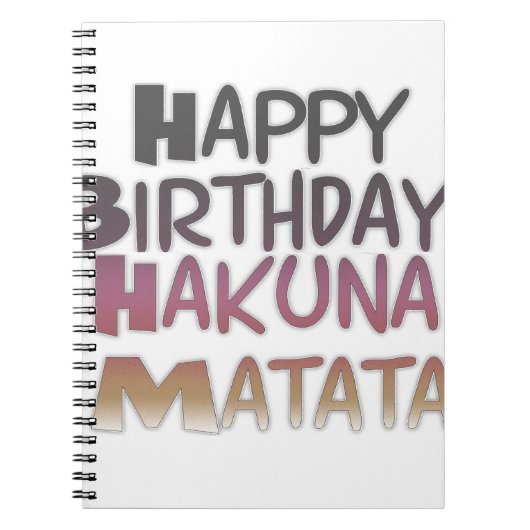 Carnet Joyeux anniversaire de Hakuna Matata Design (Devant)