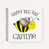 Carnet Joyeux Anniversaire du Jour de l'Abeille Jaune Bum (Devant)