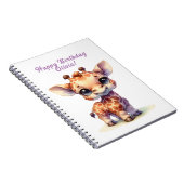 Carnet Joyeux anniversaire girafe mignon (Côté Droit)