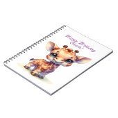 Carnet Joyeux anniversaire girafe mignon (Côté gauche)
